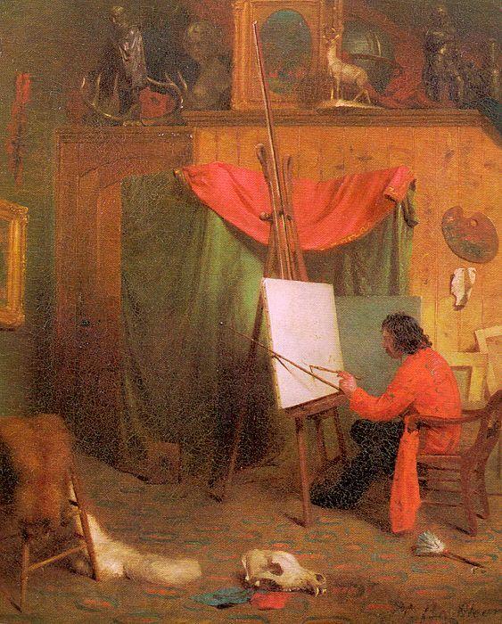 Beard, William Holbrook Self-Portrait in the Studio Norge oil painting art